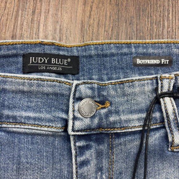 Judy Blue Boyfriend Fit Jeans Rainbow Paint Splash Destroyed Light Wash Size 22W - Picture 6 of 14